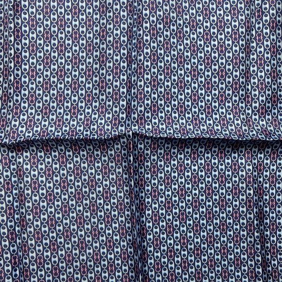 FERRAGAMO: Navy Blue Logo Silk Scarf/Pocket Square 16" x 16" #1358 - Picture 2 of 4